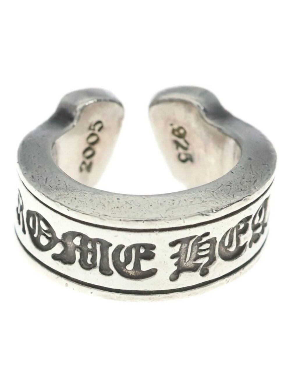 Chrome Hearts LG Scroll Label Large Ring Silver